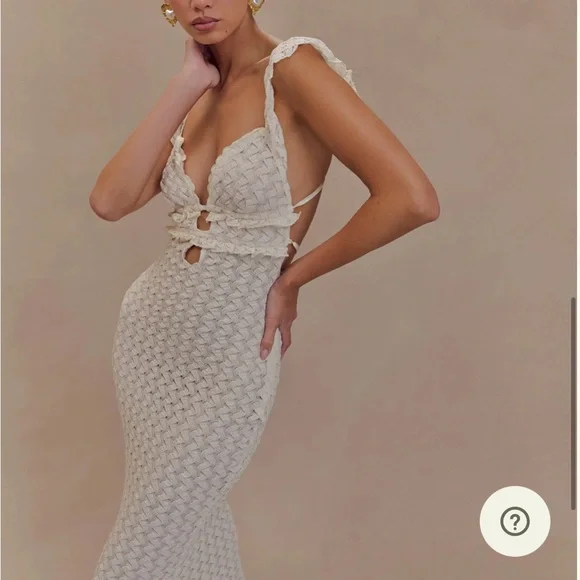 MESHKI Ezra Lace Maxi Dress - Ivory - Picture 3 of 9